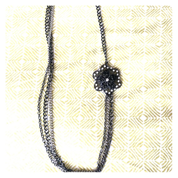 Jewelry - 3 strand necklace with Art Deco style charm